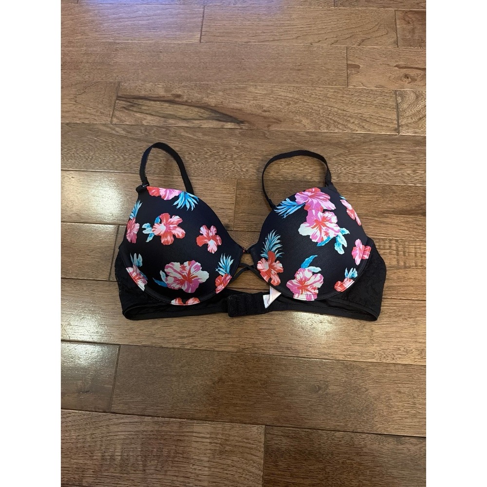 Candies floral print bra with black lace trim Underwire 38C